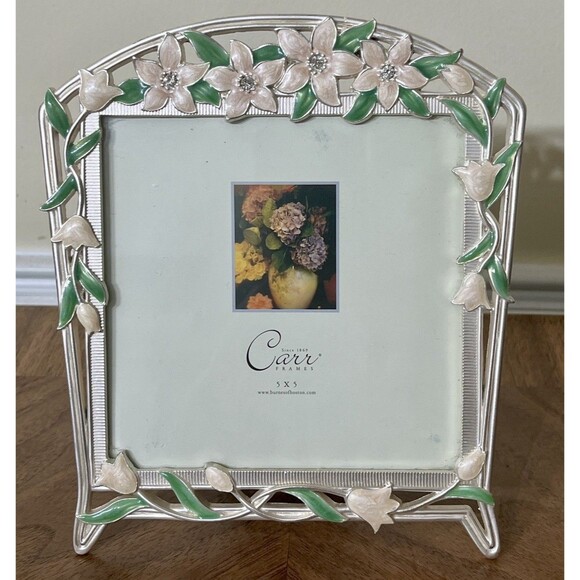Carr 5x5 Photo Metal Picture Frame Rhinestone Jeweled Enamel Y2K Fairycore - Picture 1 of 8